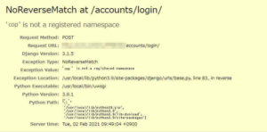 NoReverseMatch at /accounts/login/